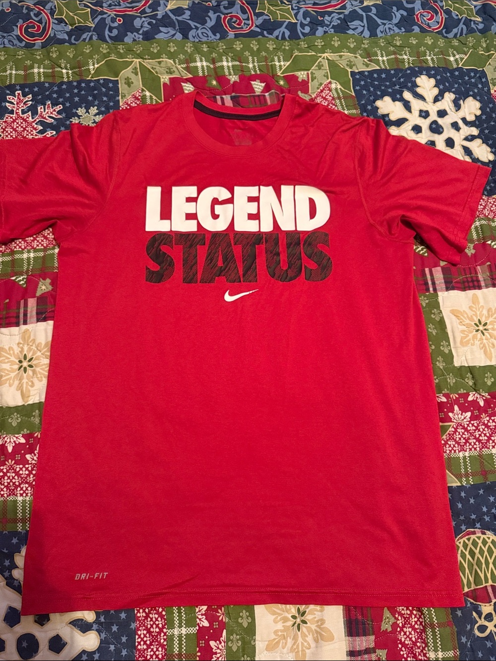 Nike Red 'Legend Status' Short Sleeve Tee